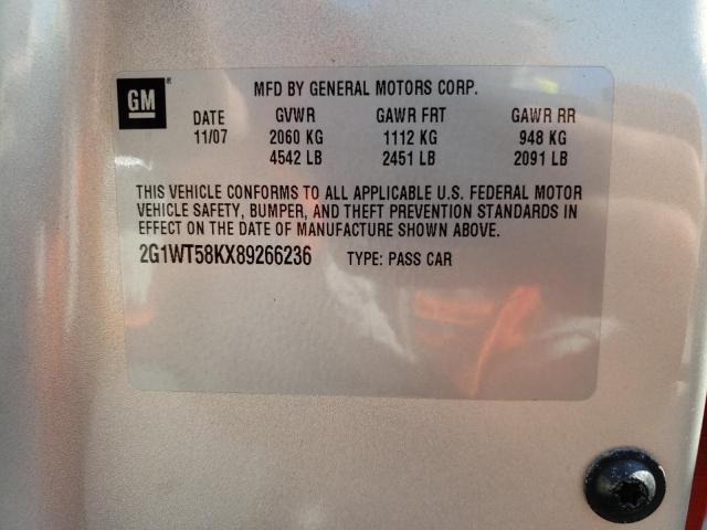 Photo 10 from auction – 2008 CHEVROLET IMPALA LT with VIN 2G1WT58KX89266236