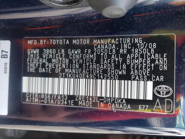 Photo 10 from auction – 2009 TOYOTA COROLLA MA with VIN 2T1KU40E49C142550