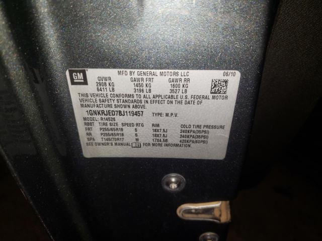 Photo 10 from auction – 2011 CHEVROLET TRAVERSE L with VIN 1GNKRJED7BJ119457