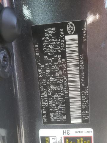 Photo 10 from auction – 2008 TOYOTA CAMRY CE with VIN 4T1BE46K38U786838
