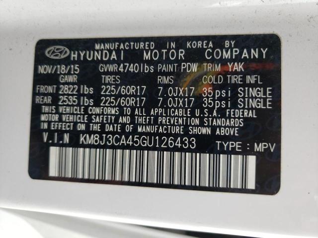 Photo 10 from auction – 2016 HYUNDAI TUCSON LIM with VIN KM8J3CA45GU126433