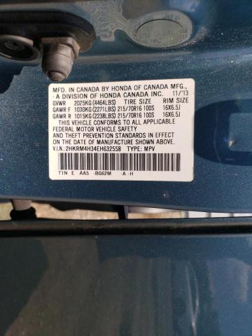 Photo 10 from auction – 2014 HONDA CR-V LX with VIN 2HKRM4H34EH632558