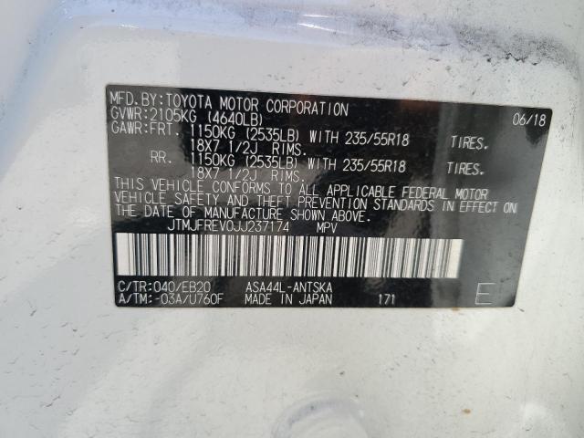 Photo 10 from auction – 2018 TOYOTA RAV4 SE with VIN JTMJFREV0JJ237174