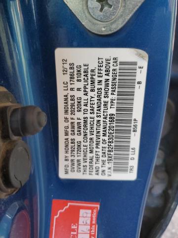 Photo 10 from auction – 2013 HONDA CIVIC EX with VIN 19XFB2F83DE201689