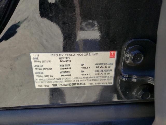 Photo 10 from auction – 2016 TESLA MODEL S with VIN 5YJSA1E25GF168556