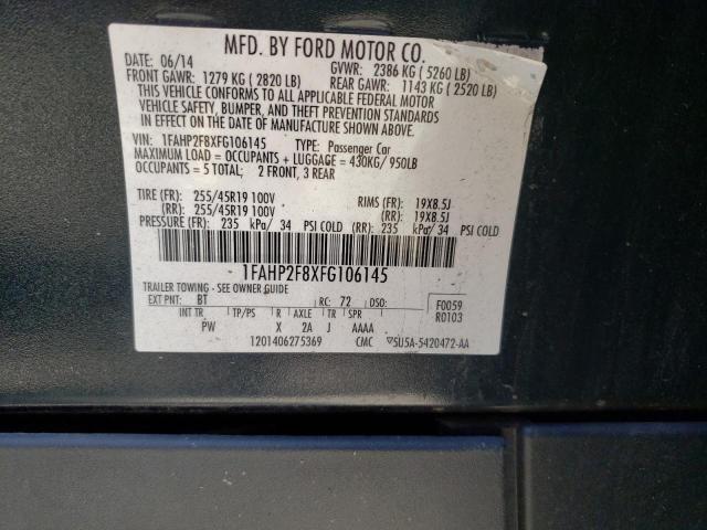 Photo 10 from auction – 2015 FORD TAURUS LIM with VIN 1FAHP2F8XFG106145