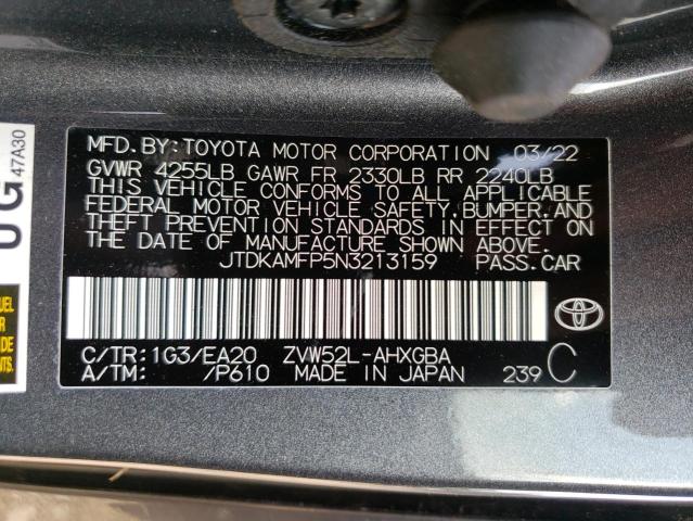 Photo 10 from auction – 2022 TOYOTA PRIUS PRIM with VIN JTDKAMFP5N3213159