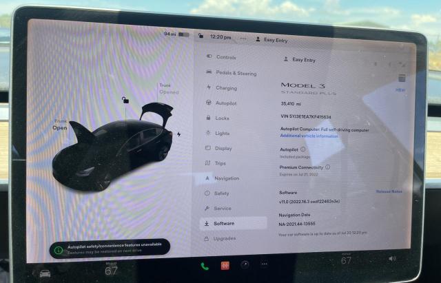 Photo 8 from auction – 2019 TESLA MODEL 3 with VIN 5YJ3E1EA7KF415634