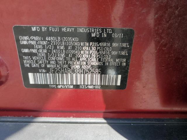 Photo 10 from auction – 2011 SUBARU FORESTER 2 with VIN JF2SHABC3BH752585