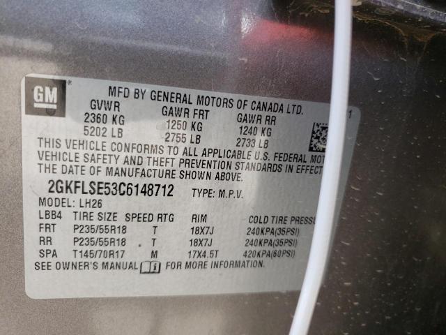 Photo 10 from auction – 2012 GMC TERRAIN SL with VIN 2GKFLSE53C6148712