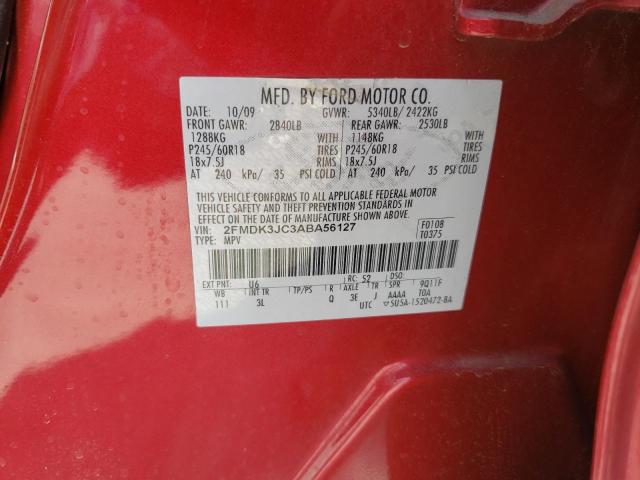 Photo 10 from auction – 2010 FORD EDGE SEL with VIN 2FMDK3JC3ABA56127