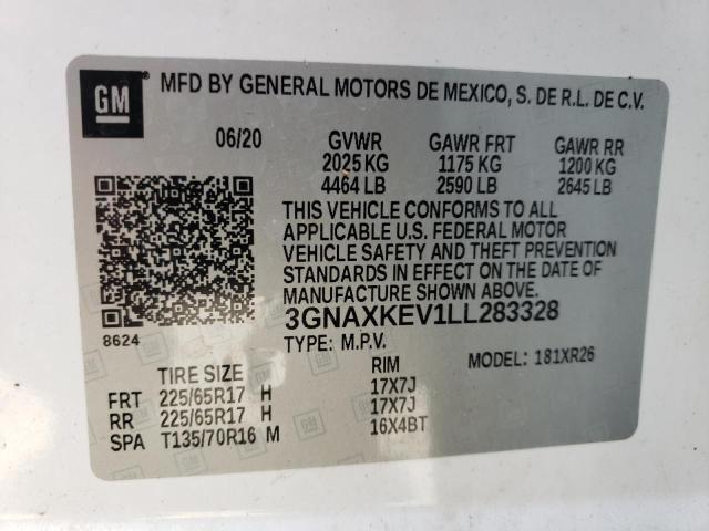 Photo 10 from auction – 2020 CHEVROLET EQUINOX LT with VIN 3GNAXKEV1LL283328
