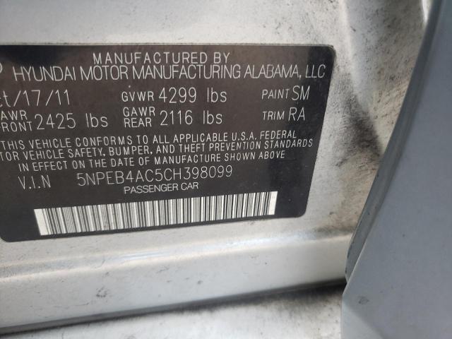 Photo 10 from auction – 2012 HYUNDAI SONATA GLS with VIN 5NPEB4AC5CH398099