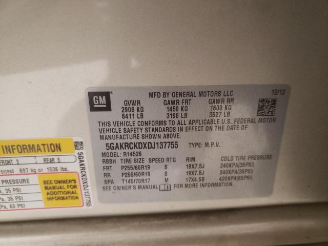 Photo 10 from auction – 2013 BUICK ENCLAVE with VIN 5GAKRCKDXDJ137755