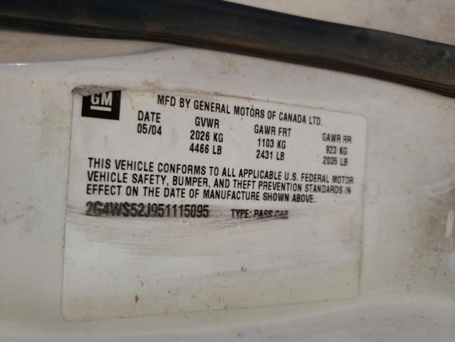 Photo 10 from auction – 2005 BUICK CENTURY CU with VIN 2G4WS52J951115095