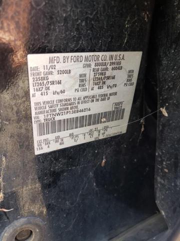 Photo 10 from auction – 2003 FORD F250 SUPER with VIN 1FTNW21P13EB46216