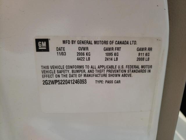 Photo 10 from auction – 2004 PONTIAC GRAND PRIX with VIN 2G2WP522041246093