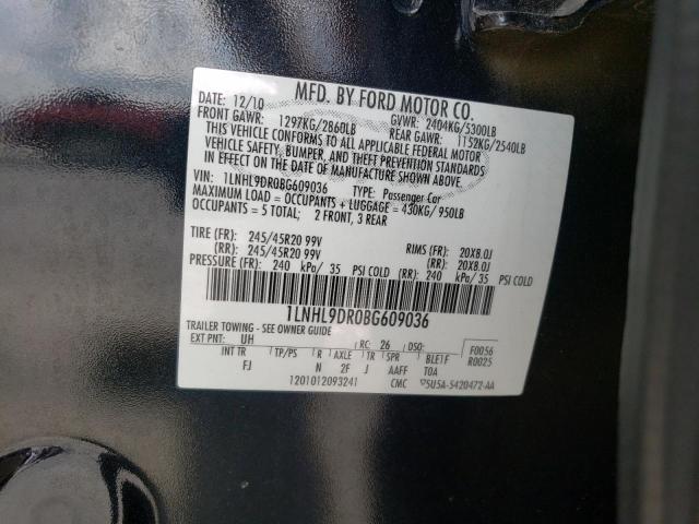 Photo 10 from auction – 2011 LINCOLN MKS with VIN 1LNHL9DR0BG609036