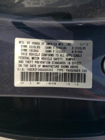 Photo 10 from auction – 2014 HONDA ACCORD LX with VIN 1HGCR2F36EA080505