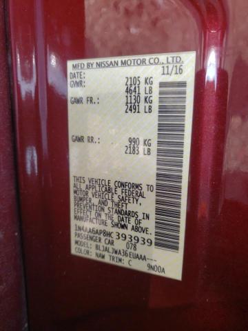 Photo 10 from auction – 2017 NISSAN MAXIMA 3.5 with VIN 1N4AA6AP8HC393939