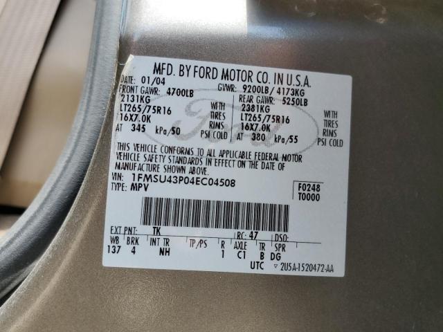 Photo 10 from auction – 2004 FORD EXCURSION with VIN 1FMSU43P04EC04508