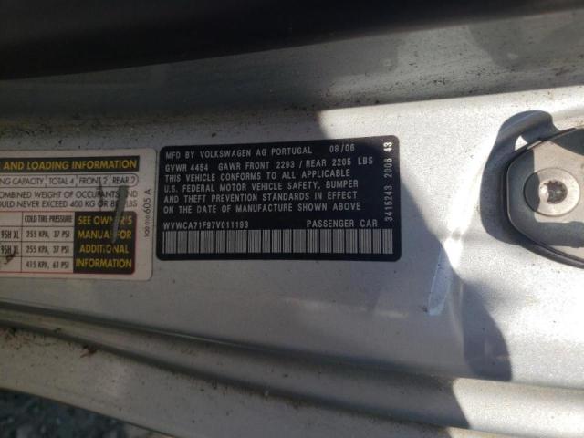 Photo 10 from auction – 2007 VOLKSWAGEN EOS 2.0T S with VIN WVWCA71F97V011193