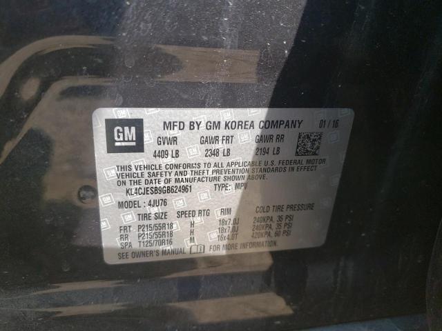 Photo 10 from auction – 2016 BUICK ENCORE with VIN KL4CJESB9GB624961