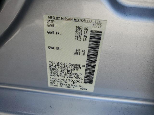 Photo 10 from auction – 2020 NISSAN ALTIMA SR with VIN 1N4BL4CV3LC202001