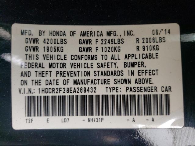 Photo 10 from auction – 2014 HONDA ACCORD LX with VIN 1HGCR2F38EA269432