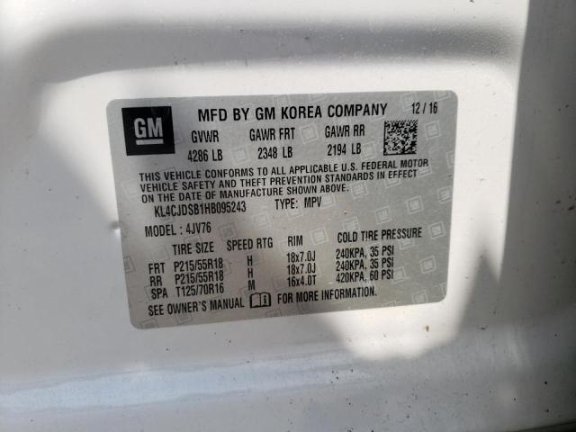 Photo 10 from auction – 2017 BUICK ENCORE PRE with VIN KL4CJDSB1HB095243