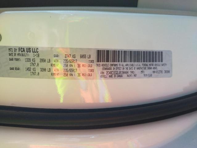 Photo 10 from auction – 2018 CHRYSLER PACIFICA T with VIN 2C4RC1EG2JR194404