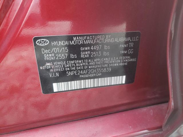 Photo 10 from auction – 2016 HYUNDAI SONATA SE with VIN 5NPE24AF2GH355839