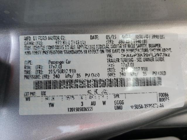 Photo 10 from auction – 2015 FORD FOCUS SE with VIN 1FADP3K29FL297392