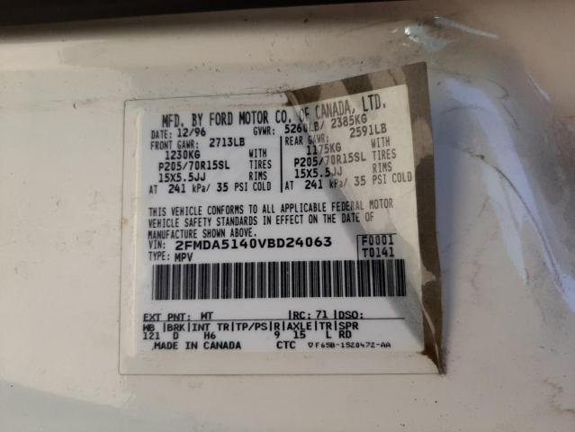 Photo 10 from auction – 1997 FORD WINDSTAR W with VIN 2FMDA5140VBD24063