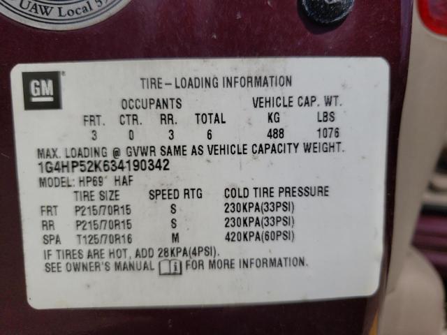 Photo 10 from auction – 2003 BUICK LESABRE CU with VIN 1G4HP52K634190342