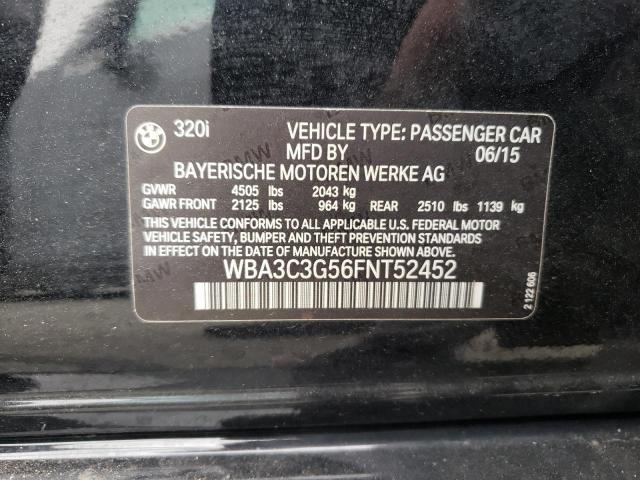 Photo 10 from auction – 2015 BMW 320 I XDRI with VIN WBA3C3G56FNT52452