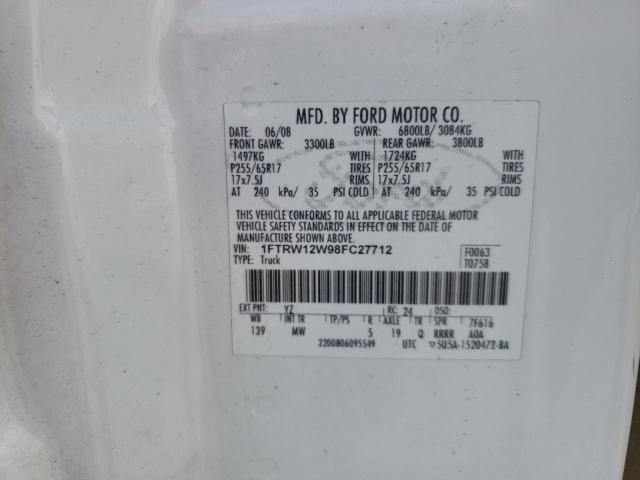 Photo 10 from auction – 2008 FORD F-150 with VIN 1FTRW12W98FC27712