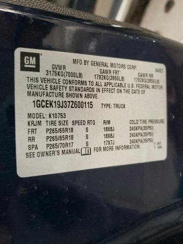 Photo 10 from auction – 2007 CHEVROLET SILVERADO with VIN 1GCEK19J37Z600115