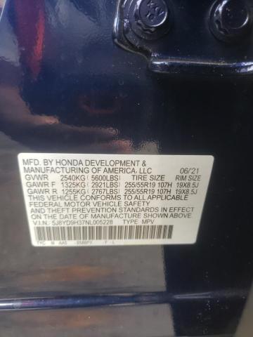 Photo 10 from auction – 2022 ACURA MDX with VIN 5J8YD9H37NL005228