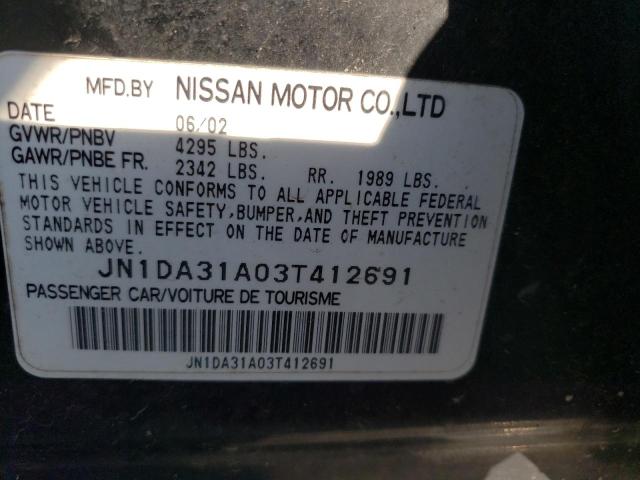 Photo 10 from auction – 2003 NISSAN MAXIMA GLE with VIN JN1DA31A03T412691