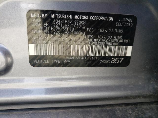 Photo 10 from auction – 2020 MITSUBISHI OUTLANDER with VIN JA4AP3AU4LU021315