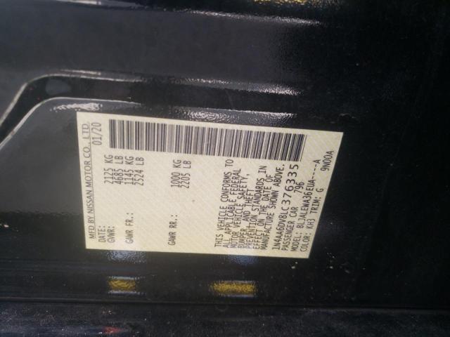 Photo 10 from auction – 2020 NISSAN MAXIMA SL with VIN 1N4AA6DV8LC376335