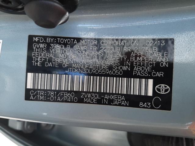 Photo 10 from auction – 2013 TOYOTA PRIUS with VIN JTDKN3DU9D5596050
