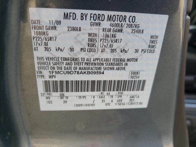 Photo 10 from auction – 2010 FORD ESCAPE XLT with VIN 1FMCU9D78AKB09594