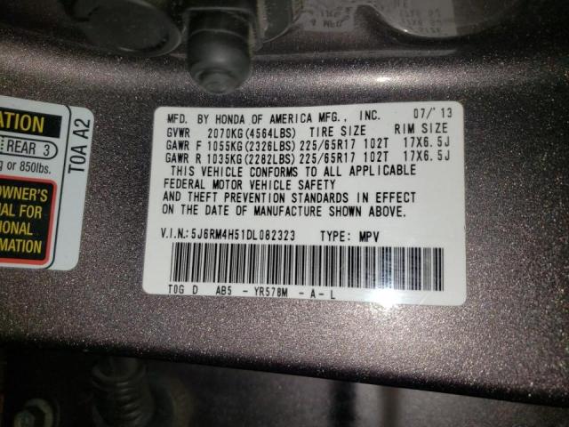 Photo 10 from auction – 2013 HONDA CR-V EX with VIN 5J6RM4H51DL082323