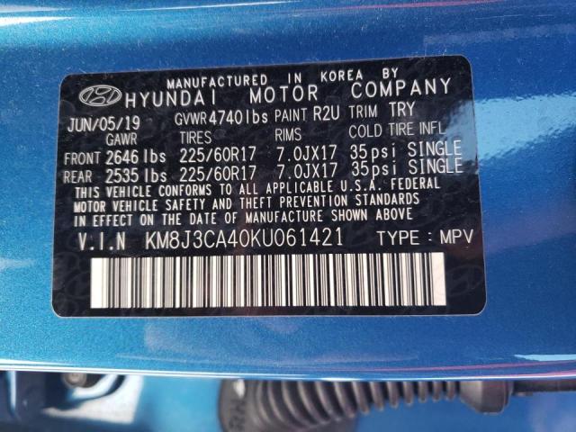 Photo 10 from auction – 2019 HYUNDAI TUCSON LIM with VIN KM8J3CA40KU061421