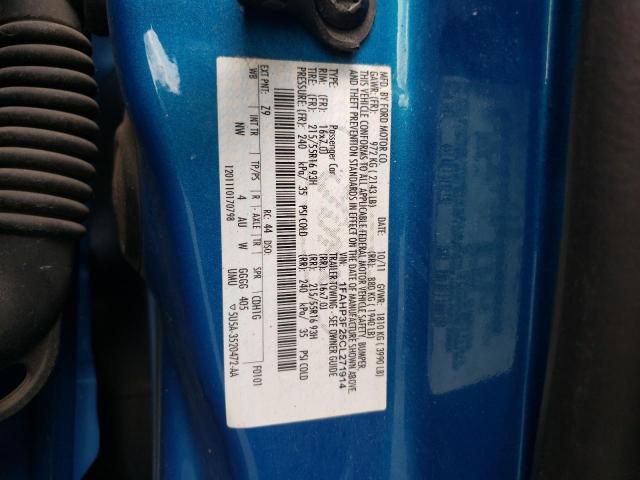 Photo 10 from auction – 2012 FORD FOCUS SE with VIN 1FAHP3F25CL271914