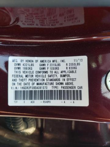 Photo 10 from auction – 2014 HONDA ACCORD SPO with VIN 1HGCR2F59EA081570