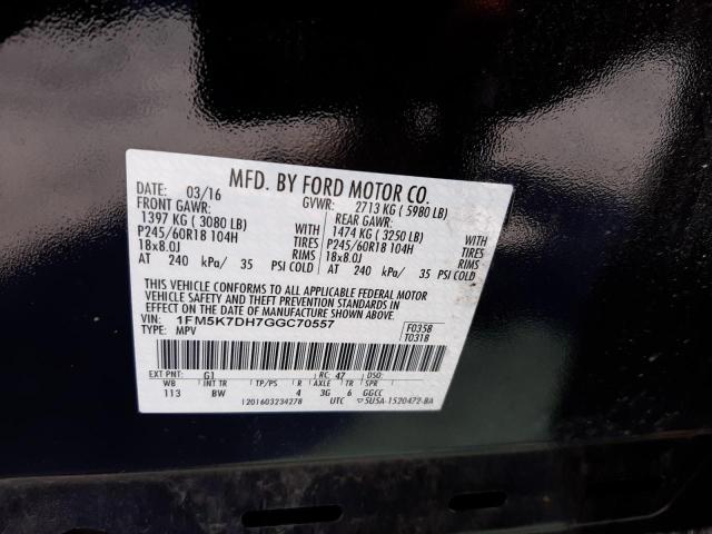 Photo 10 from auction – 2016 FORD EXPLORER X with VIN 1FM5K7DH7GGC70557