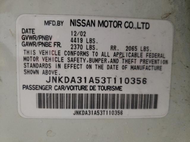 Photo 10 from auction – 2003 INFINITI I35 with VIN JNKDA31A53T110356
